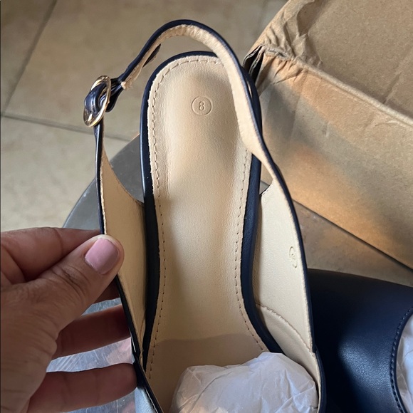 Navy Blue Slingback - Picture 7 of 9